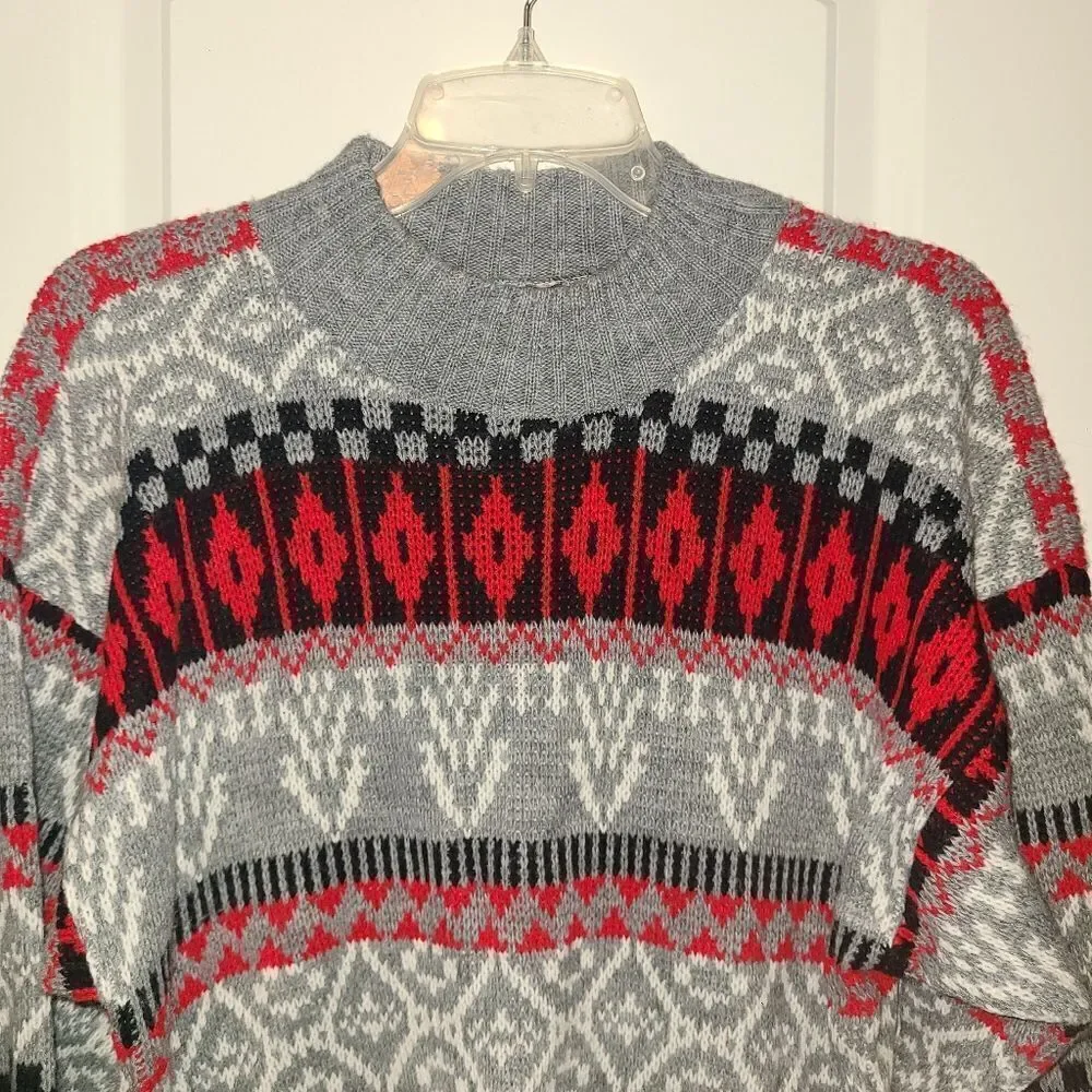 Vintage 1980's Crewneck Fair Isle Aderro Sweater
